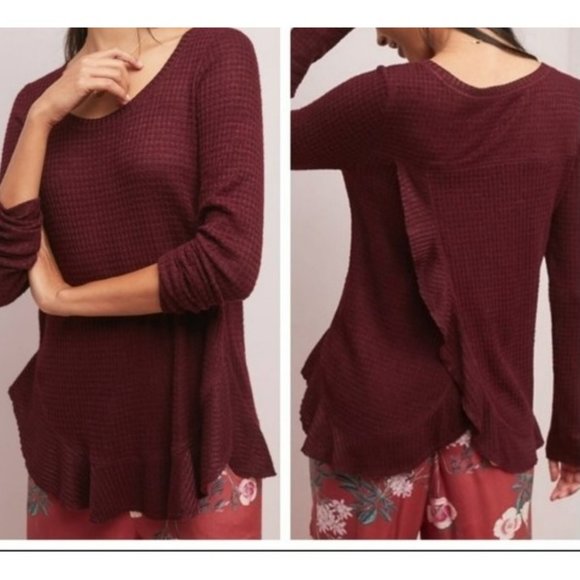 Saturday Sunday Wendy Waffle Top by Anthropologie - Picture 1 of 9